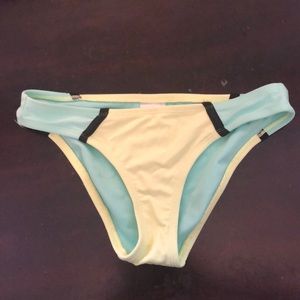 Xhilaration swim/bikini bottoms. Teal and green.